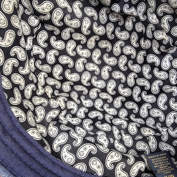 Cremieux Cadet Cap Women's Size M / L Blue Chambray Denim and Brown Faux Leather - Picture 14 of 16